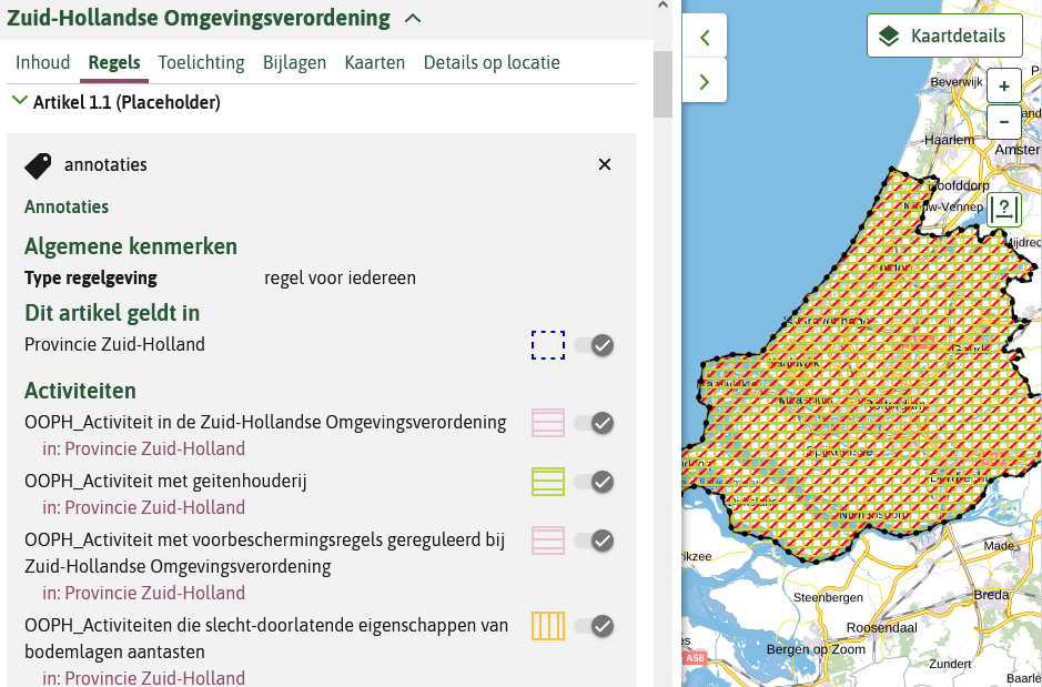 Activiteiten gekoppeld met als gebied het hele ambtsgebied van provincie Zuid-Holland